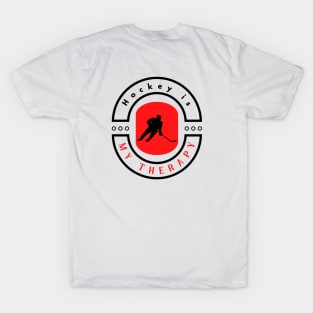 Hockey is my therapy funny motivational design T-Shirt